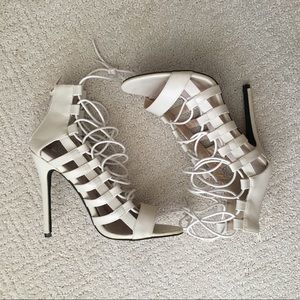 Nude Strappy High Heel Sandals